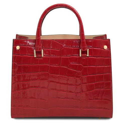 Croque - Croc print leather handbag